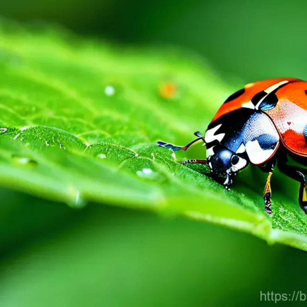 레이디버그가 주는 교훈 - The Industrious Garden Guardian**
A vibrant, high-definition macro photograph captures a cluster of ...