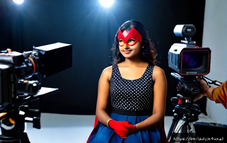 레이디버그 배우 캐스팅 비화 - Photorealistic behind-the-scenes casting audition in a modern Mumbai film studio, confident young Be...