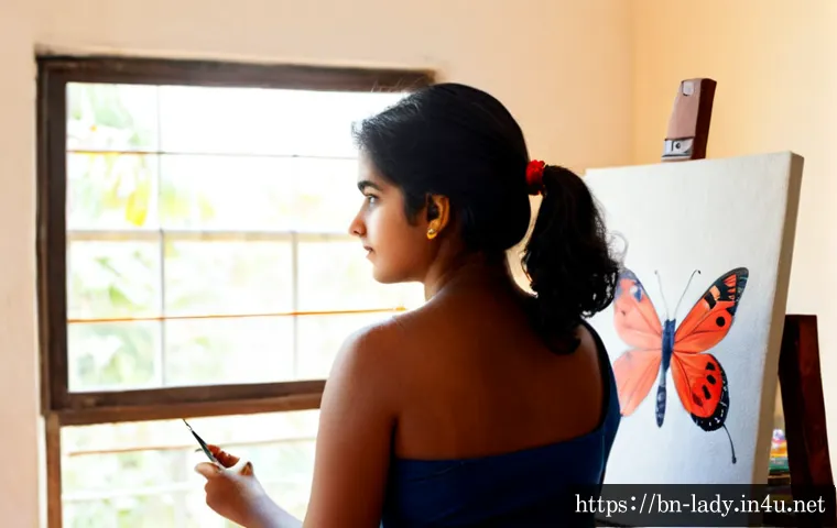 레이디버그 팬아트 공모전 - Photorealistic young Bengali artist in a bright home studio painting an original red-and-black spott...